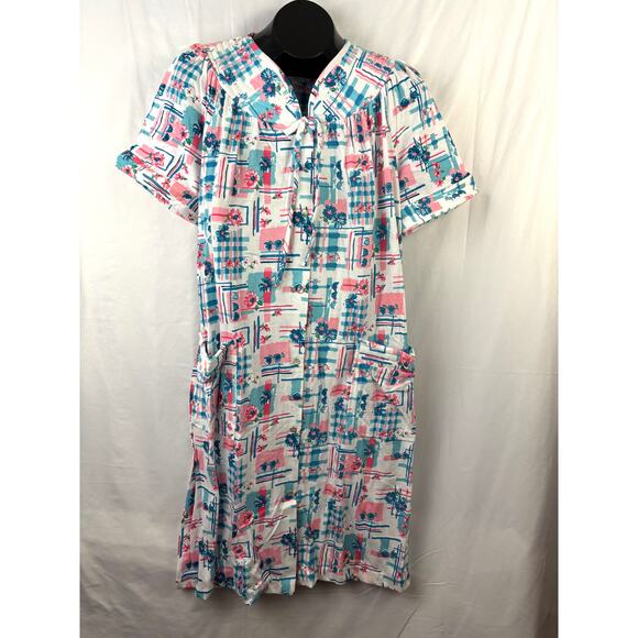 Vintage Carriage Court Snap Front Robe Loungewear Sleepwear Dress SMALL New - Picture 4 of 9